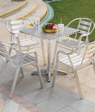 Aluminium Bistrotafel 60x60cm - In Hoogte Verstelbaar (70-110cm) - Buiten Gebruik