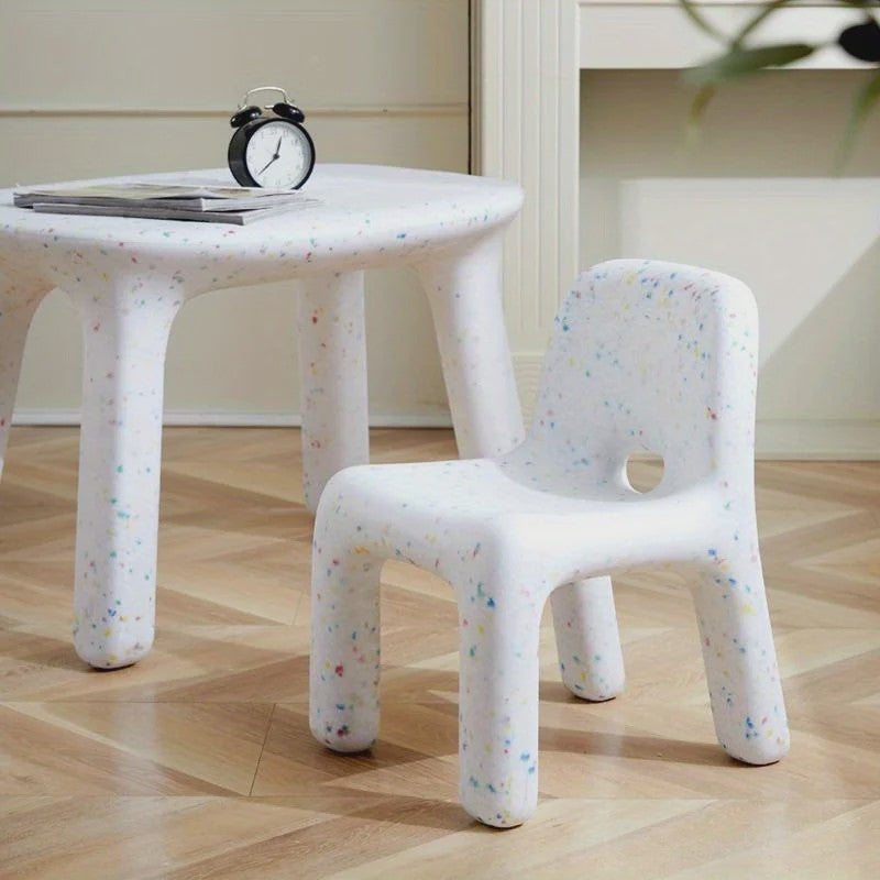Nordic Stijl Plastic Kinderstoel - Compacte Buitenstoel met Rugleuning voor Tuin & Terras