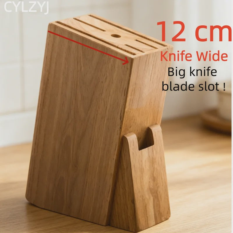 Extra Groot Houten Messenblok - Ruimtebesparende Keuken Organizer voor Messen tot 12 cm