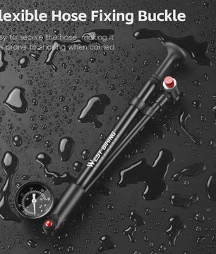WEST BIKING Hoge Druk Fiets Pomp 300/400PSI met Manometer - Draagbaar voor Voorvork
