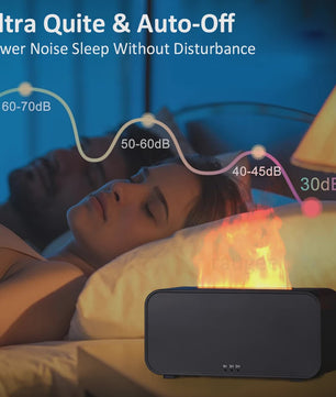 Vlam Luchtbevochtiger & Aroma Diffuser met LED Verlichting - Sfeervol en Rustgevend