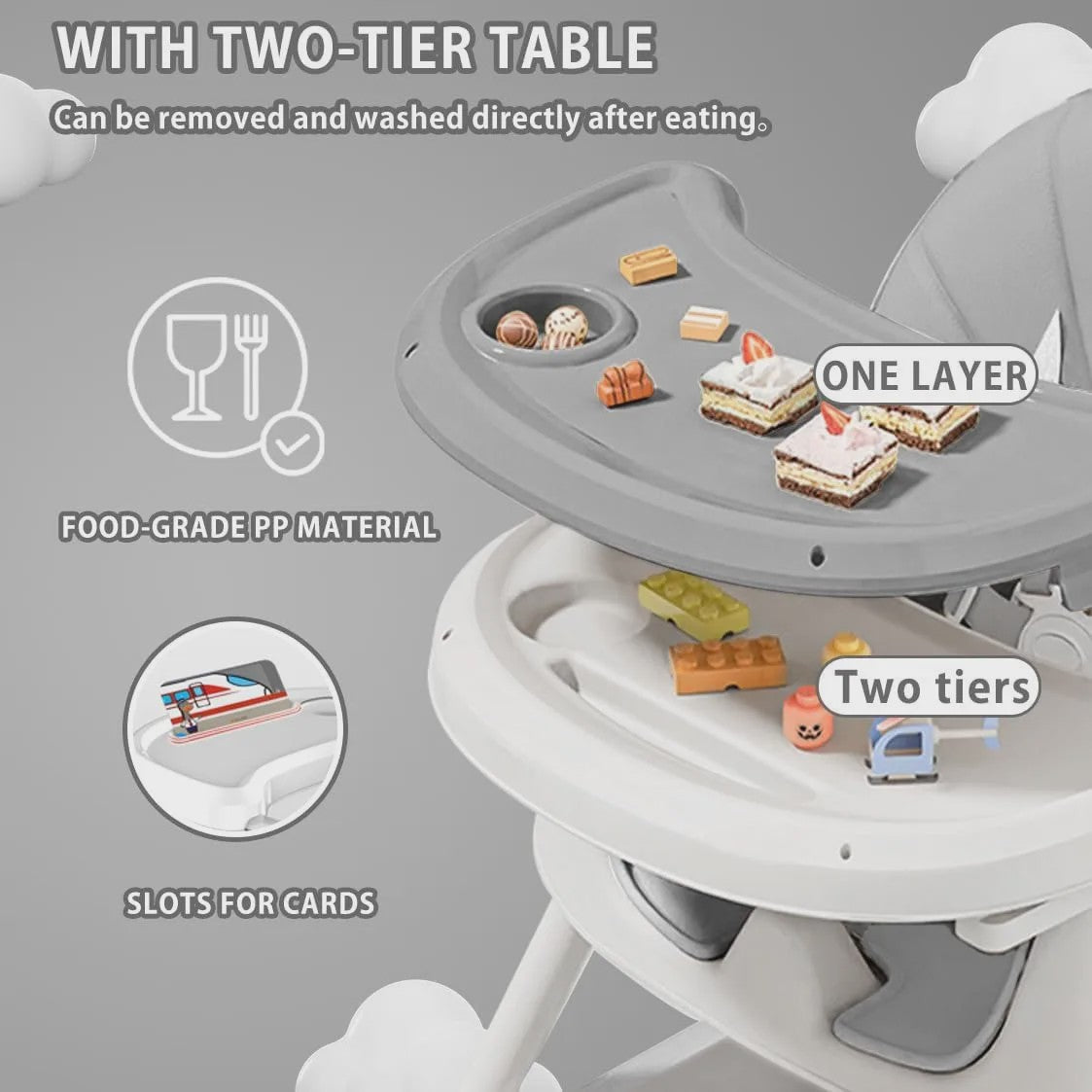 3-in-1 Baby Kinderstoel: Opvouwbaar, Draagbaar & Verstelbaar met Dubbele Plate