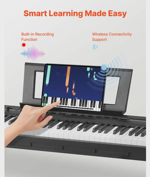 SucceBuy 88 Toetsen Digitaal Piano - Volledig Gewogen Toetsenbord met Draadloze Connectiviteit voor Beginners
