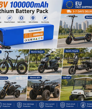 48V 100Ah Lithium Batterij Pack met BMS voor E-bike & Scooter - Inclusief 54.6V Lader
