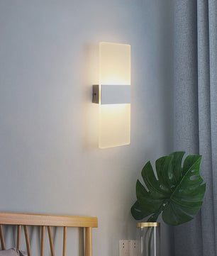 Moderne LED Wandlamp Aluminium & Mat Acryl - Hotel Corridor, Slaapkamer