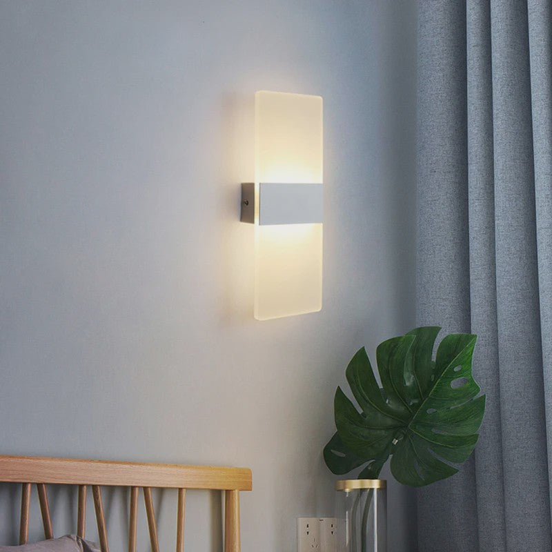 Moderne LED Wandlamp Aluminium & Mat Acryl - Hotel Corridor, Slaapkamer
