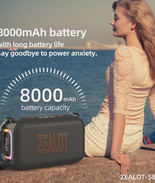 ZEALOT S85 Karaoke Bluetooth Speaker met 2-weg geluidssysteem, 60W, microfoon & RGB verlichting