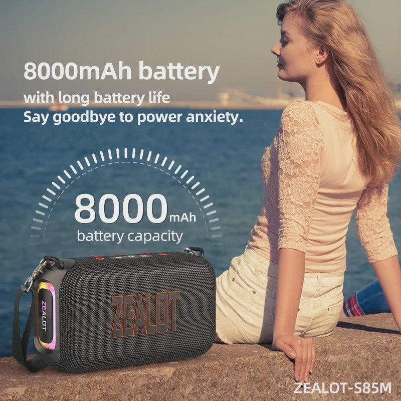 ZEALOT S85 Karaoke Bluetooth Speaker met 2-weg geluidssysteem, 60W, microfoon & RGB verlichting