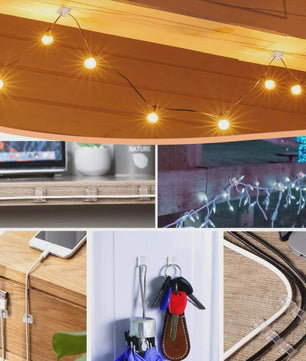 50 Stuks Kabel Organizer Clips - Kabelmanagement & Snoerhouder voor Bureau, Wandmontage & Opladen