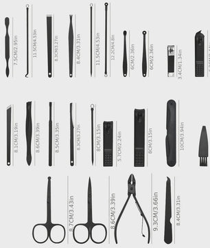 Professionele Manicure & Pedicure Set - 10/15/25 Stuks - Roestvrij Staal - Inclusief Draagbare Koffer