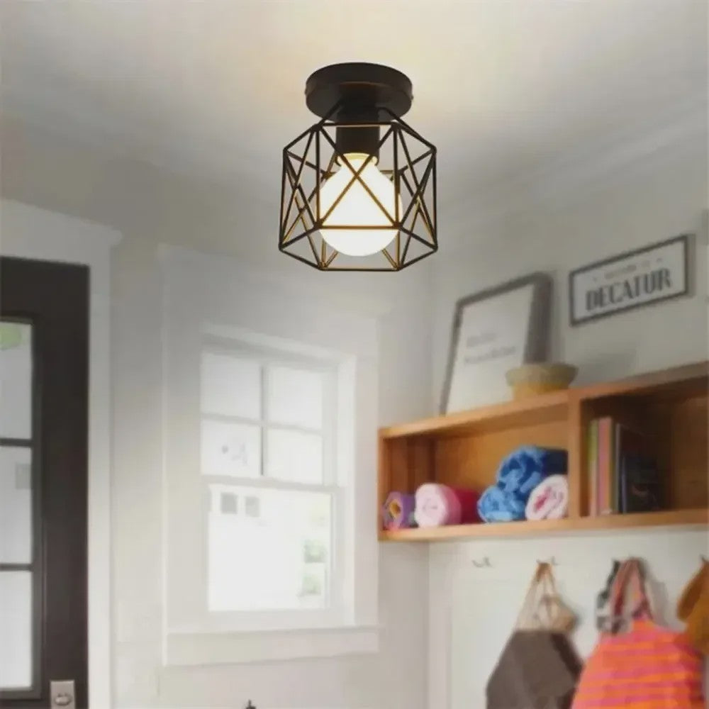 Industriële Vintage Hanglamp LED - Metalen Kooi Design voor Keuken, Woonkamer