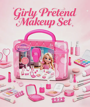 Prinsessen Speel Make-Up Set voor Kinderen - Faux Manicure, Lip Color & Eye Shadow Speelgoed