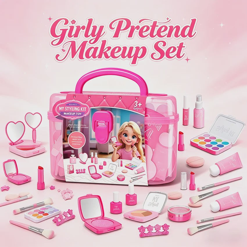 Prinsessen Speel Make-Up Set voor Kinderen - Faux Manicure, Lip Color & Eye Shadow Speelgoed