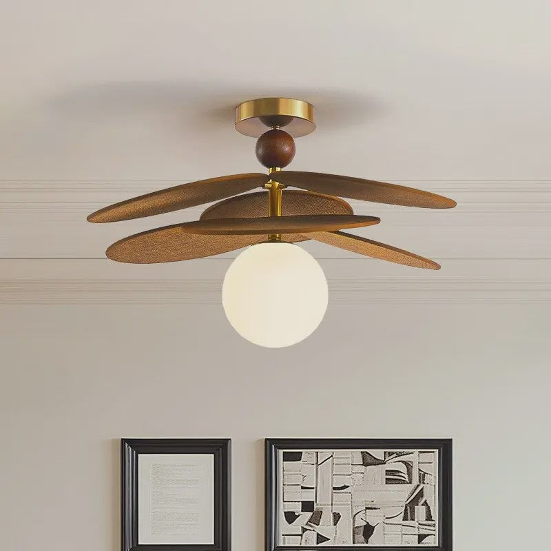 Vintage Rotan Hanglamp met Geweven Kap - Retro Stijl voor Woonkamer, Restaurant of Hotel