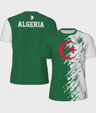 Algerije Vlag T-shirt Heren - Sport & Vrije Tijd met Nationaal Embleem