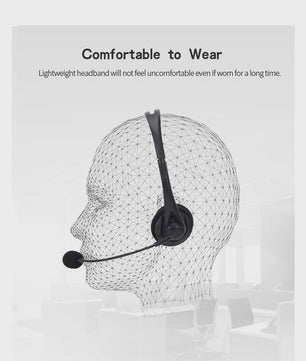 3.5mm/USB Computer Headset met Noise Cancelling Microfoon - Stereo Bedraad