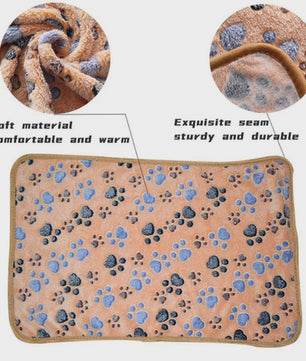 Zachte Pluche Deken voor Huisdieren - Warm & Comfortabel met Schattige Cartoon Pootjesprint