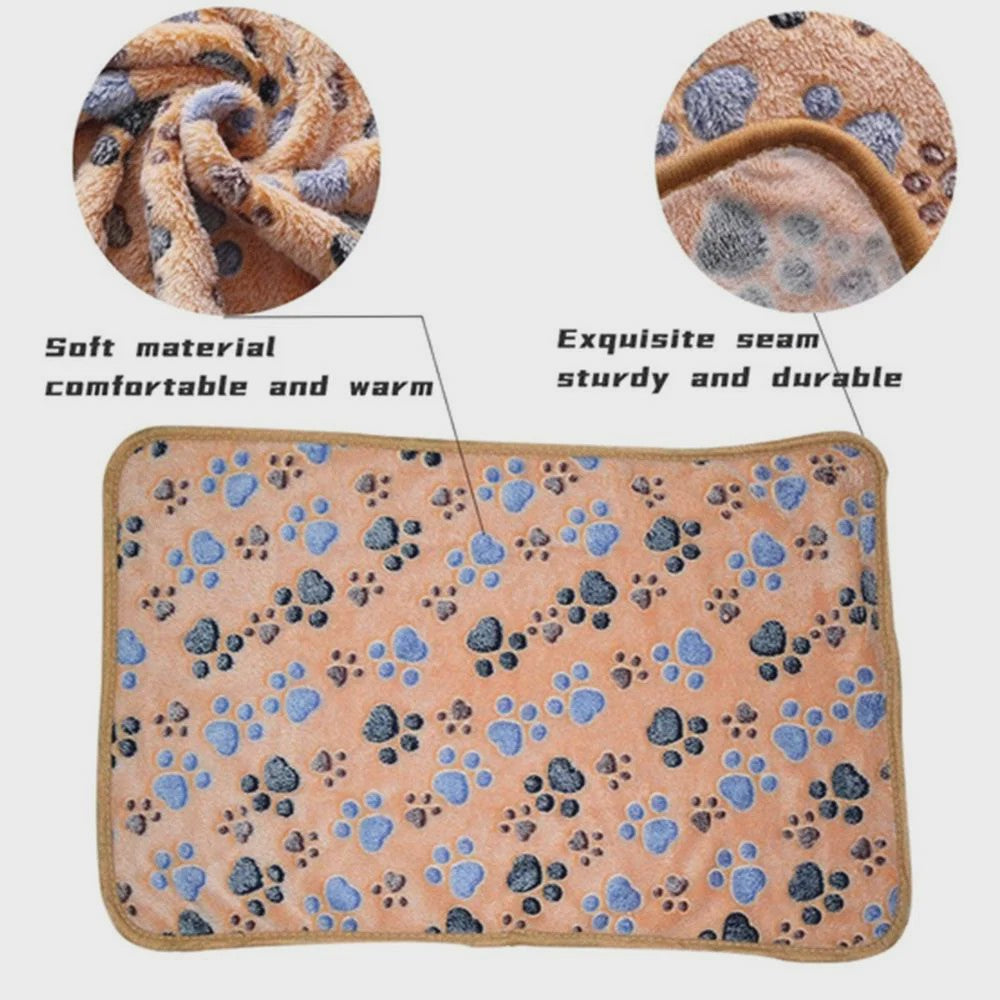 Zachte Pluche Deken voor Huisdieren - Warm & Comfortabel met Schattige Cartoon Pootjesprint