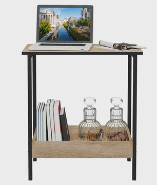 Stijlvolle Bijzettafel met 2 Niveaus en Opbergruimte - Perfect voor Woonkamer of Slaapkamer