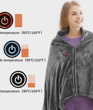 Elektrische Deken Draagbaar met USB - 3 Warmtestanden & Wasbaar