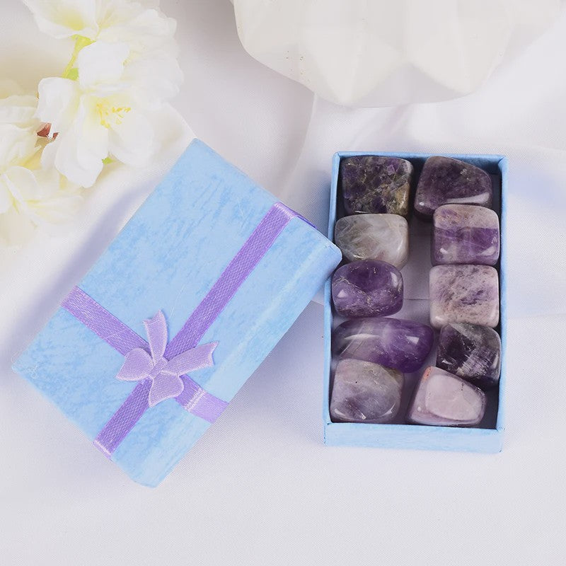 Set van 10 Natuurlijke Getrommelde Kristallen (15-20mm) - Mix van Edelstenen voor Chakra Healing & Decoratie