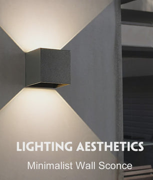 Moderne Vierkante LED Wandlamp - IP65 Waterdicht, Up/Down Verstelbaar Licht voor Buiten & Binnen