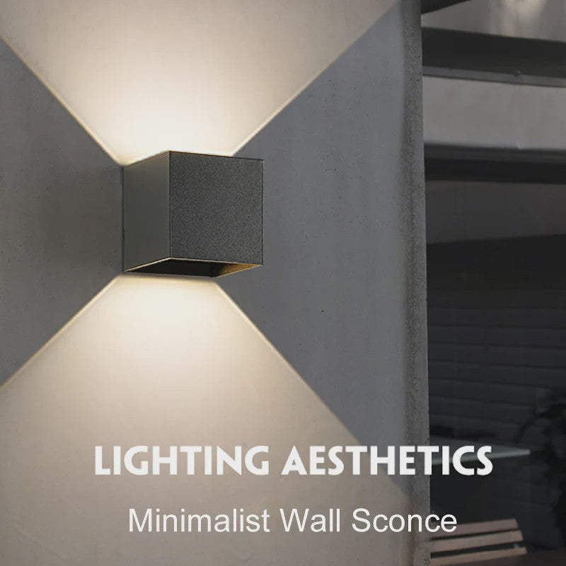 Moderne Vierkante LED Wandlamp - IP65 Waterdicht, Up/Down Verstelbaar Licht voor Buiten & Binnen