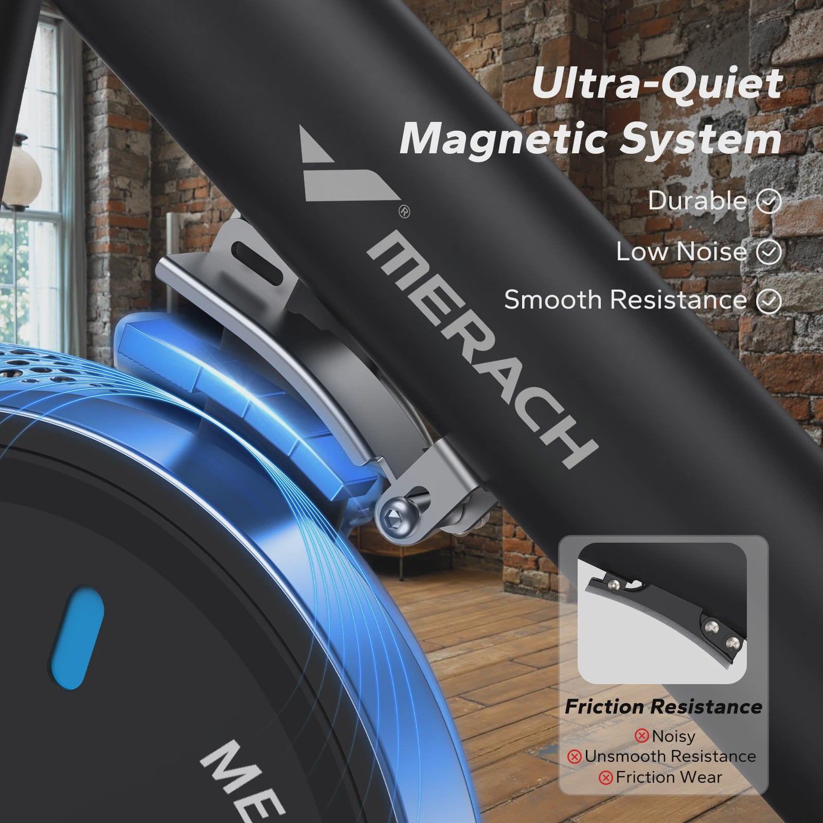 MERACH S26B2 Hometrainer - Stille Magneetweerstand Fiets met App & Fitness Cursussen