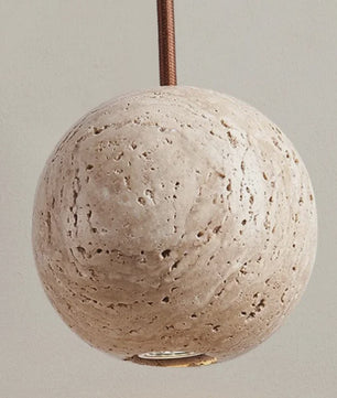 SediaXL LED Hanglamp Travertin Geel Rond - Scandinavisch Design voor Slaapkamer & Nachtkastje