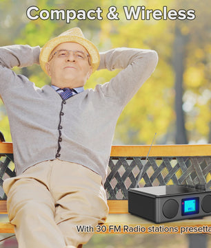 Draagbare CD-speler met Bluetooth, FM Radio, Afstandsbediening & Oplaadbaar