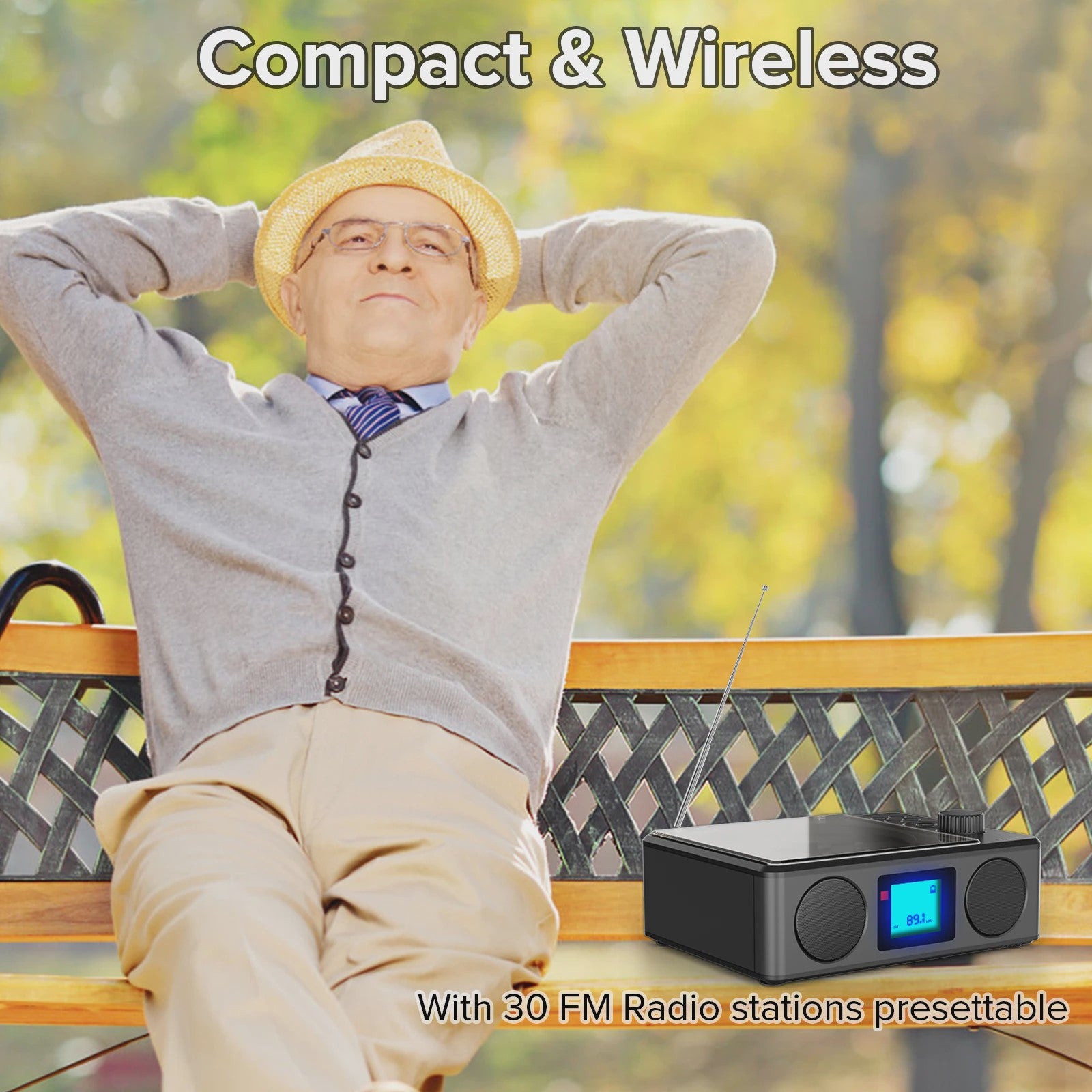 Draagbare CD-speler met Bluetooth, FM Radio, Afstandsbediening & Oplaadbaar