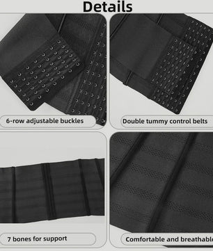 Dames Korset Waist Trainer met Dubbele Buikcontrole - Slankmakend en Stevig