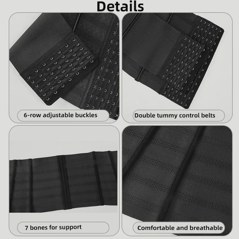 Dames Korset Waist Trainer met Dubbele Buikcontrole - Slankmakend en Stevig