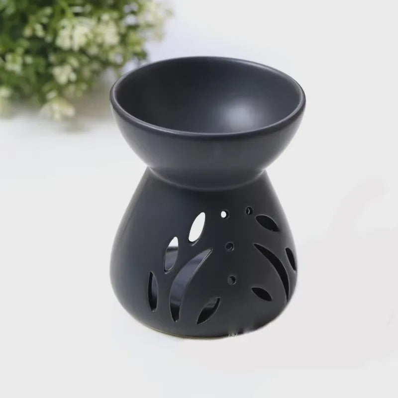 Handgemaakte 2-in-1 Keramische Oliebrander & Nachtlampje voor Essentiële Oliën, Yoga en Spa