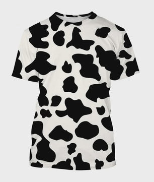 3D Print T-shirt met Koeienprint - Unisex Harajuku Stijl Casual Korte Mouw