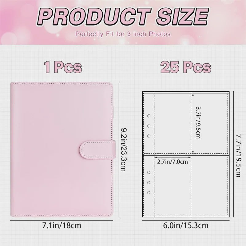 A5 Kpop Fotokaart Binder: Verzamelboek voor Idoolkaarten & Foto's - 25 Pagina's met 4 Vakjes