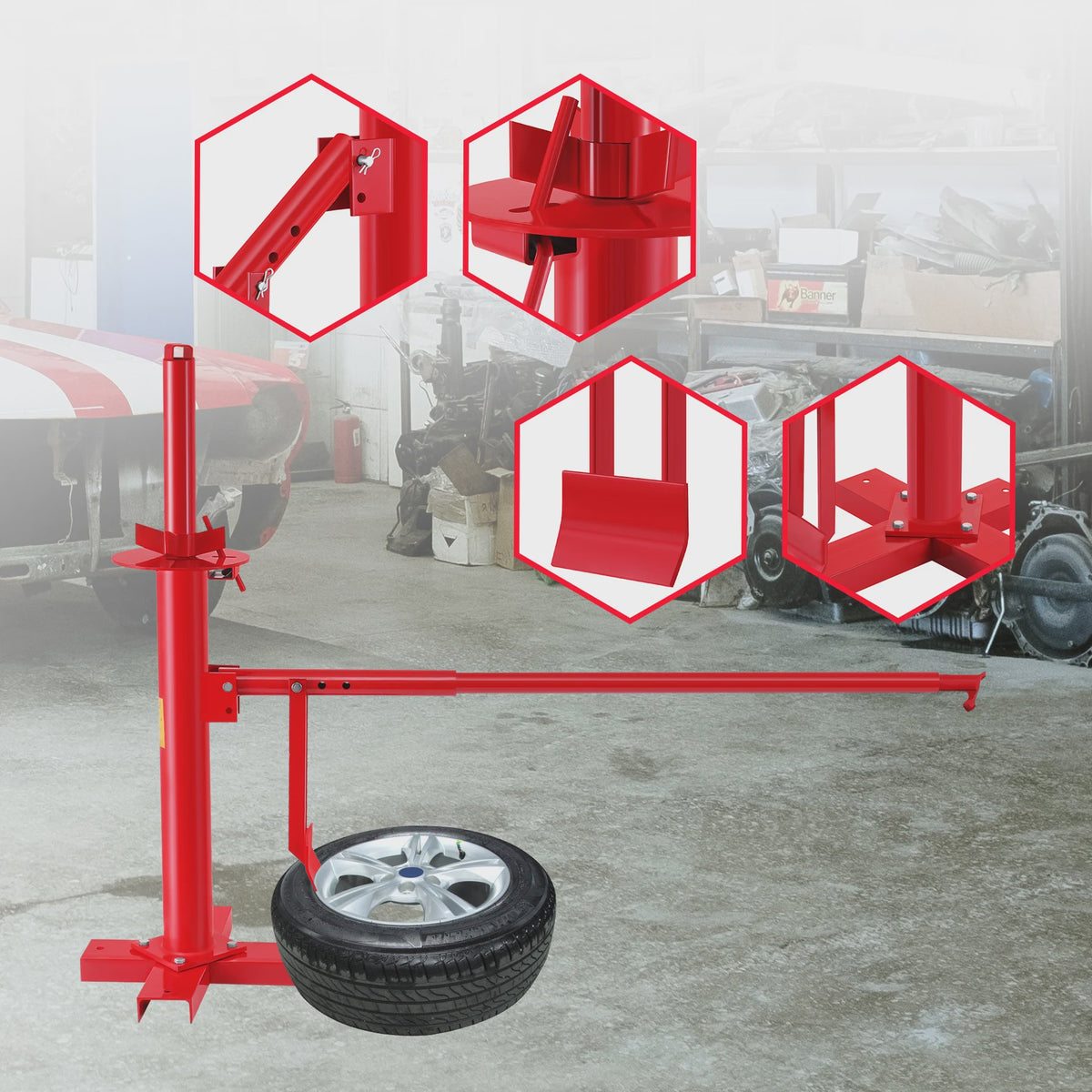 Handmatige Bandenwissel Machine - Draagbaar Demontage Gereedschap voor Auto, Vrachtwagen, Camper, Motor