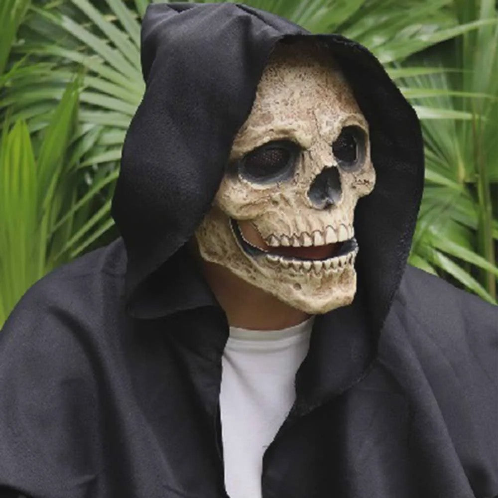 Griezelige Kapmantel met Schedelmasker - Volwassen Halloween Kostuum