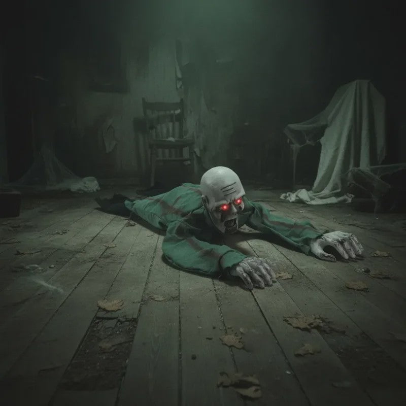 Spookachtige Kruipende Halloween Zombie met Lichtgevende Ogen en Geluid