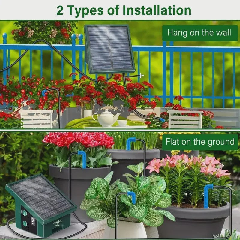 Zelf-Installatie Zonne-Irrigatiesysteem met 10 Druppelaars voor Tuin & Balkon