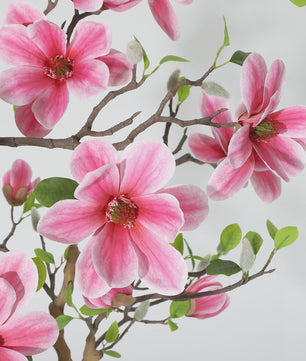Levensgetrouwe Roze Magnolia Kunstboom - Realistische Zijde Plant in Pot voor Woonkamer Entree