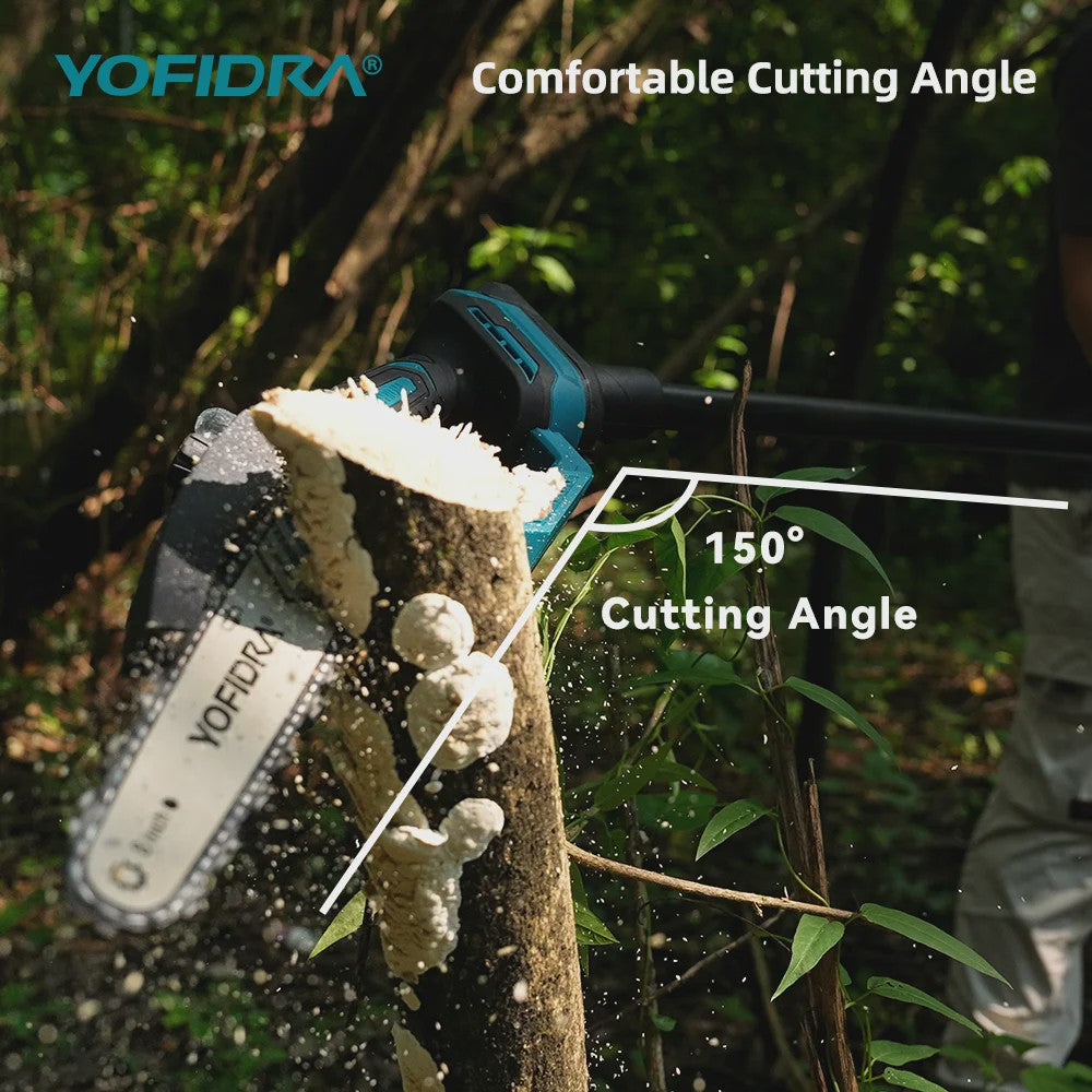 YOFIDRA Telescopische Snoeizaag 8-Inch Brushless Motor - 2-in-1 Hoge Takken Snoeien