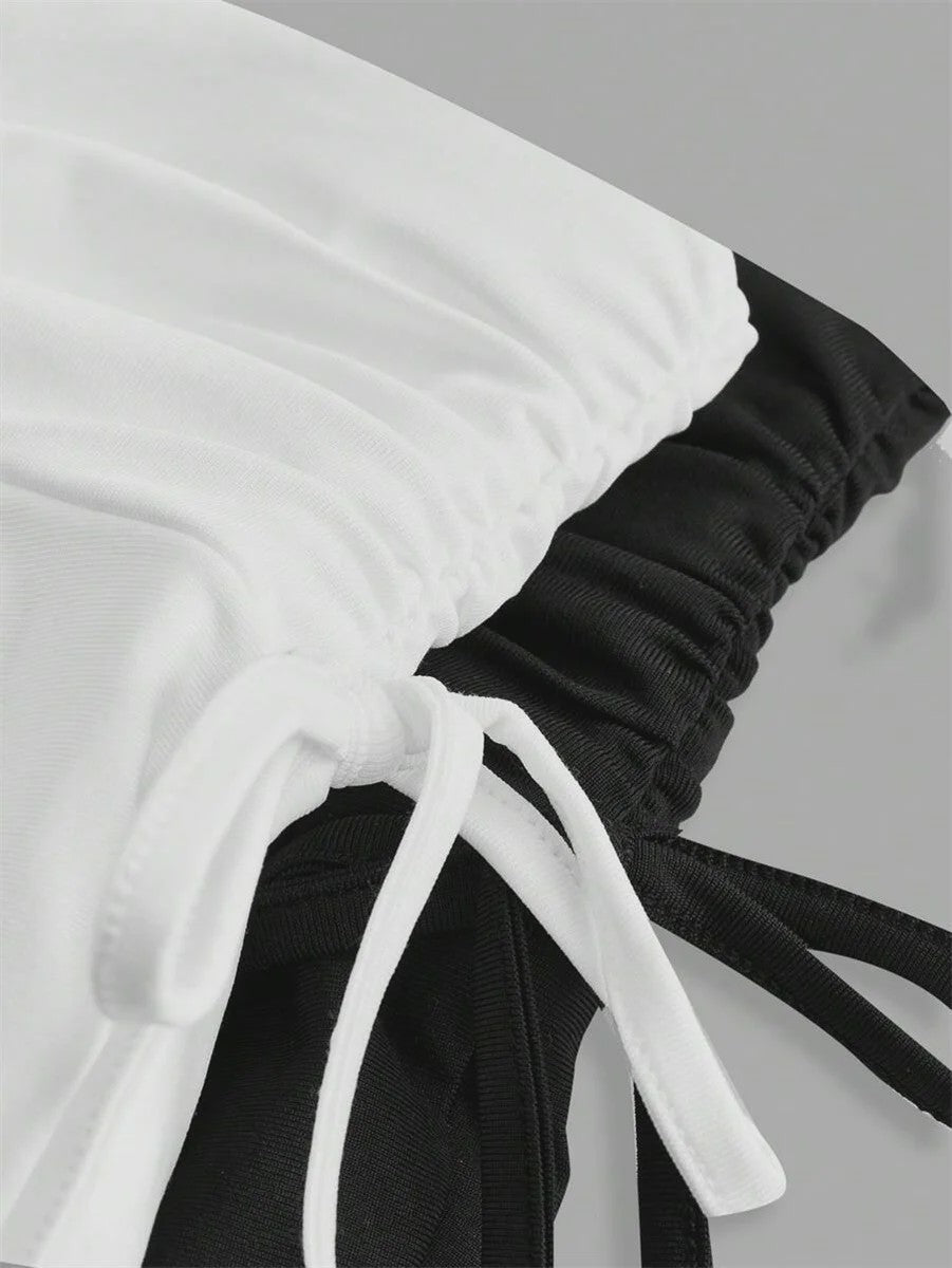 Zomerse Dames Rok: Hoge Taille, Slim Fit met Elastische Band en Ruffle Details