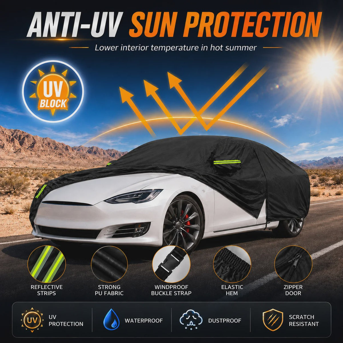 YZ Autohoes voor MG4 EV - Waterdicht, Stofvrij & UV-bescherming