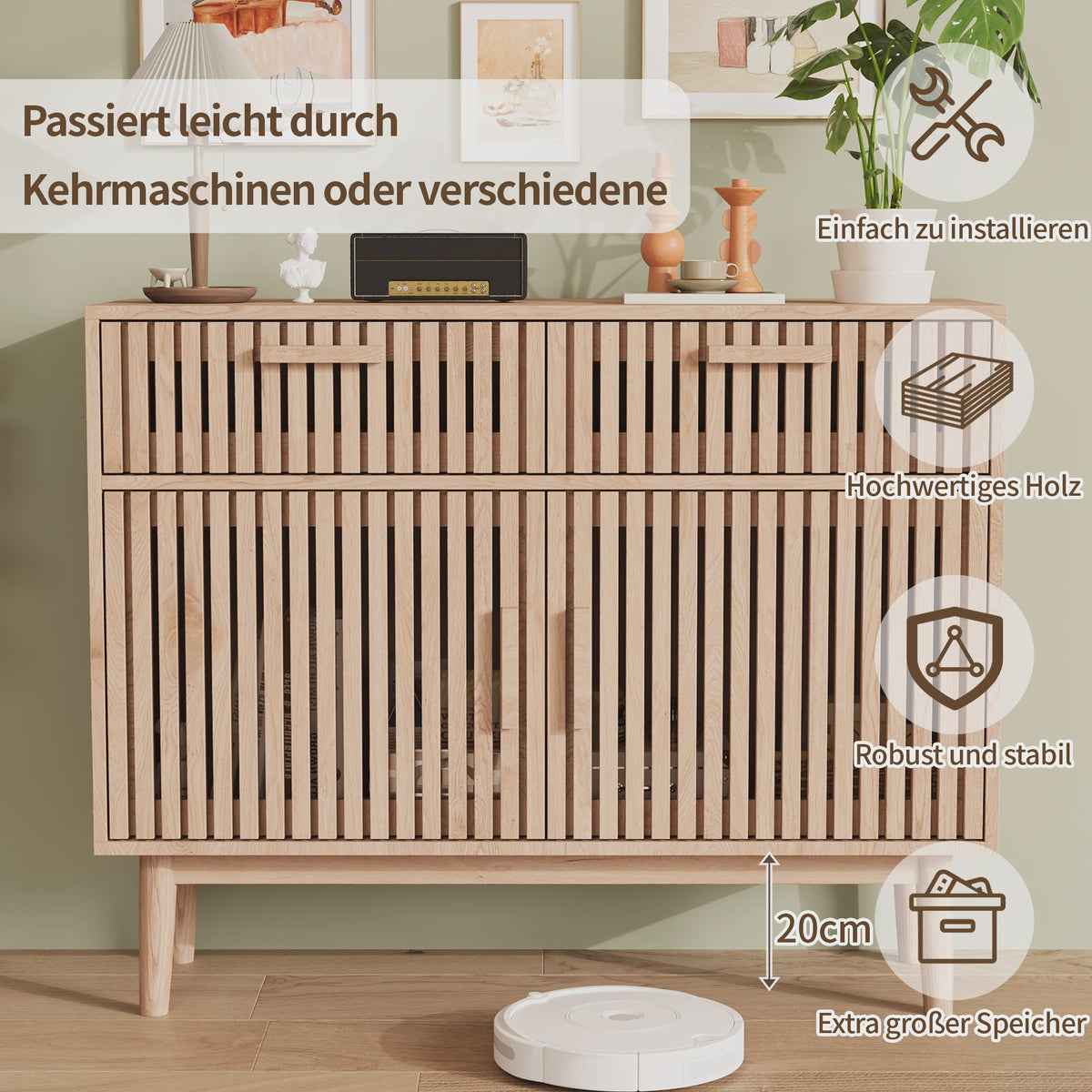 Landelijke Dressoir met 4 of 6 Lades - Houten Opbergkast