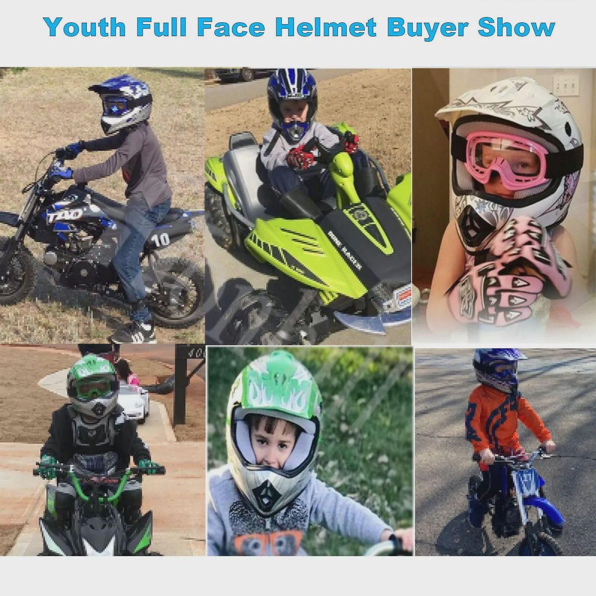 DOT Kinder Motorcross Helm Full Face met Vizier, Bril en Handschoenen - Veilig en Stijlvol