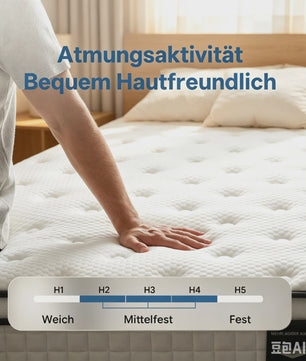 7-Zone Pocketvering Matras 90x200cm & 140x200cm - 25cm Dik, H3 Hardheid, Randversterking voor Optimaal Slaapcomfort