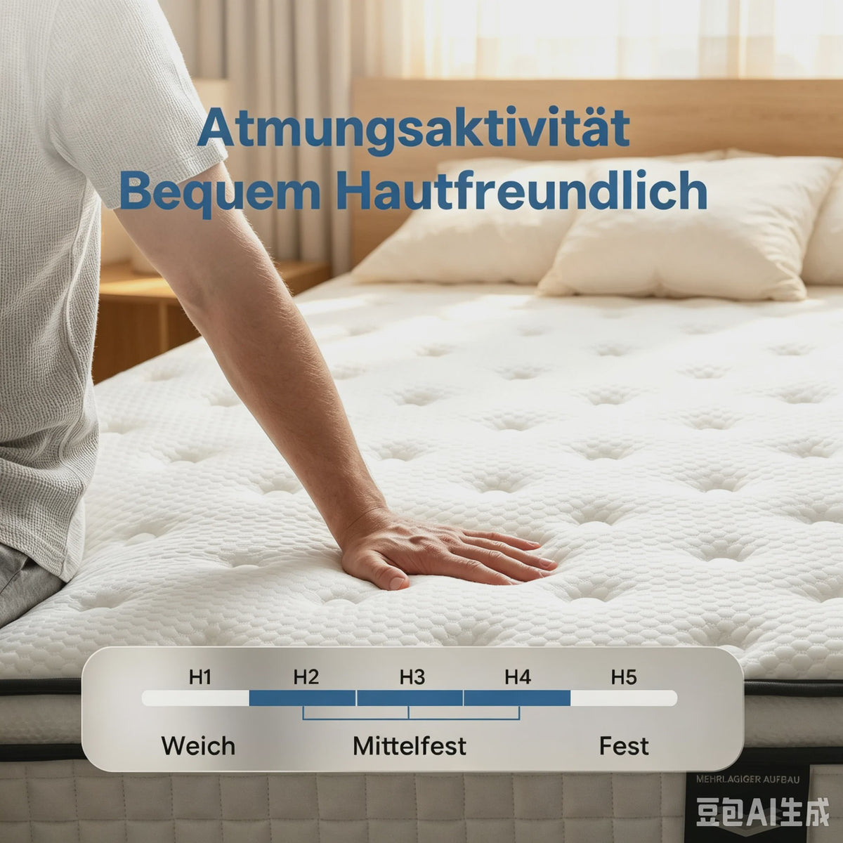 7-Zone Pocketvering Matras 90x200cm & 140x200cm - 25cm Dik, H3 Hardheid, Randversterking voor Optimaal Slaapcomfort