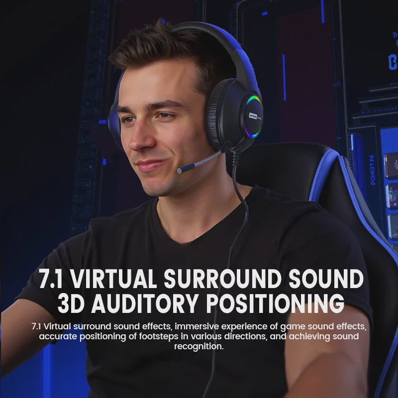 Lenovo E08 E-sports Headset: 7.1 Surround Sound, RGB Licht & Microfoon voor PC Gaming