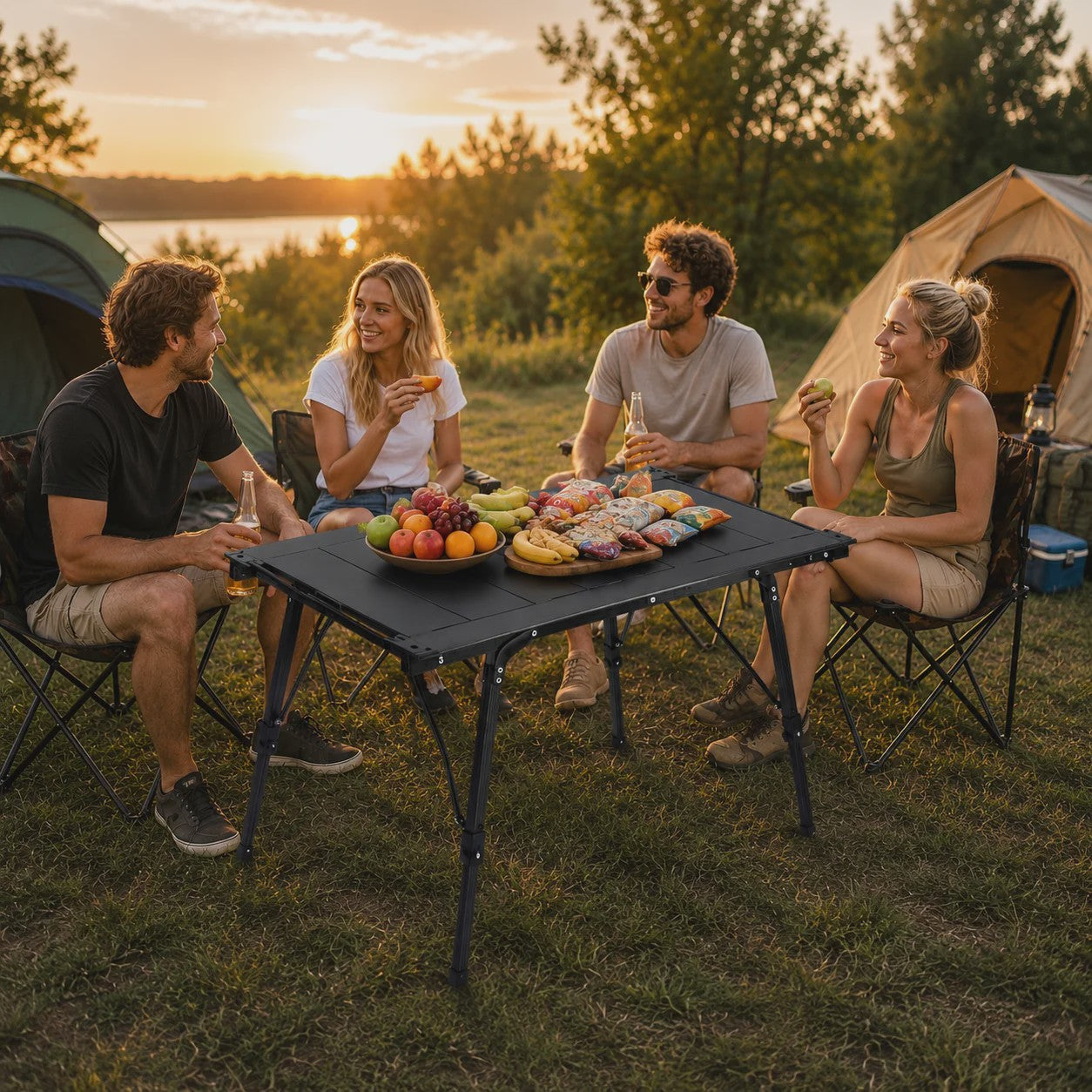 IGT Aluminium Campingtafel - Opvouwbaar, Verstelbaar & Draagbaar